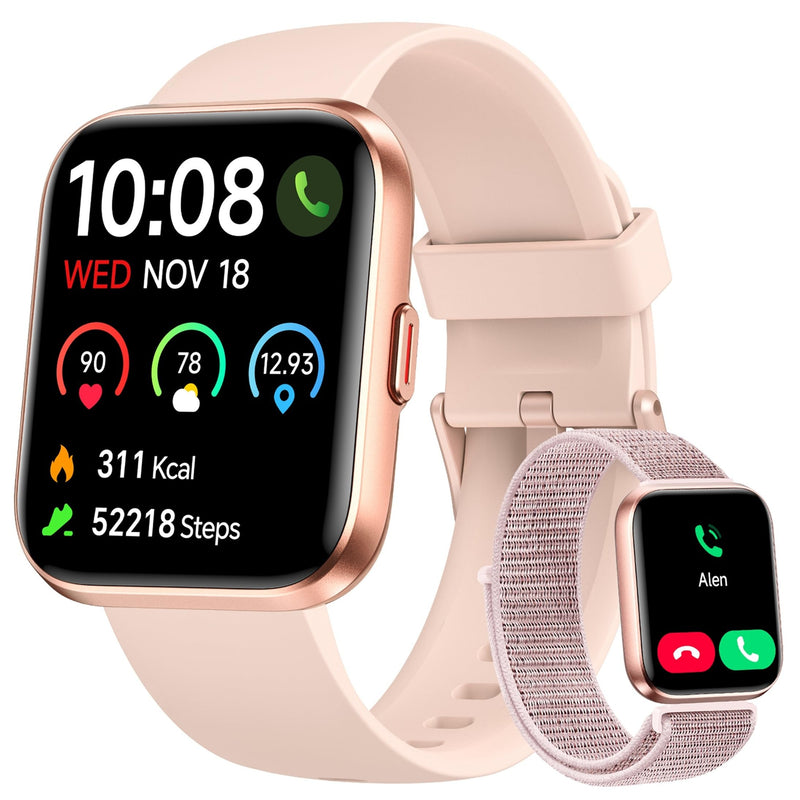 Woneligo Smart Watch for Women, Answer/Make Calls, Alexa Built-in, 1.85" Touch Screen Fitness Tracker for Android & iPhone, Heart Rate/Sleep/SpO2 Monitor Smartwatch, Waterproof (Rose Gold) Rose Gold