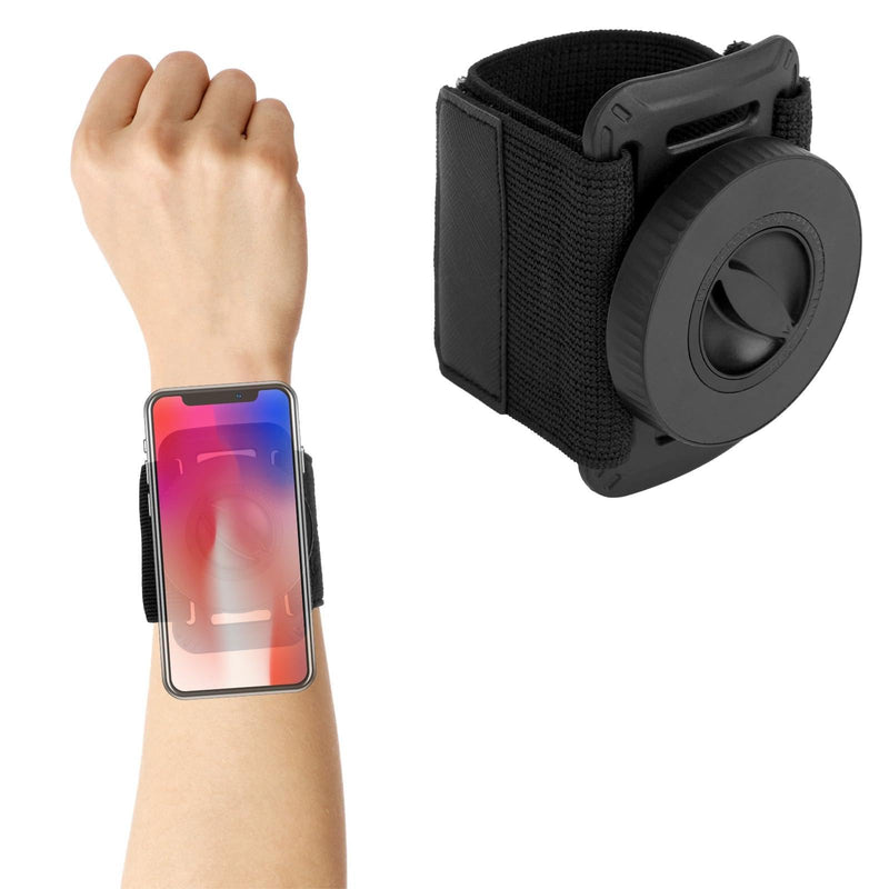 Magnetic Wristband Phone Holder, Black 360 Rotatable Magnetic Running Phone Holder Anti-Drop Wrist Phones Carrier Compatible with Iphone12-16 Series and More