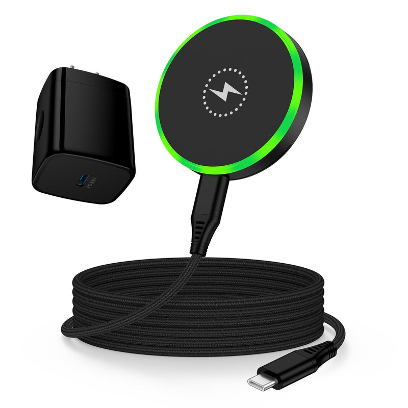 Super Fast Magnetic Wireless Charger Pad MagSafe 25W with 30W Power Adapter | Wireless Charger Mat for Google Pixel 10 Pro Fold 10 Pro 10A,MagSafe Fast Wireless Charging Stand for Samsung Galaxy S26 S25 Black