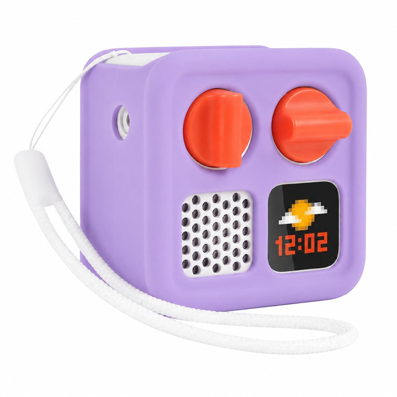 Silicone Case for Yoto Mini 2024, Kids Protective Cover | Soft Silicone Cover, Anti-Slip Grip, Raised Edge, Wrist Lanyard, Kids Travel, Case Only for Yoto Mini 2024 - Blue Purple