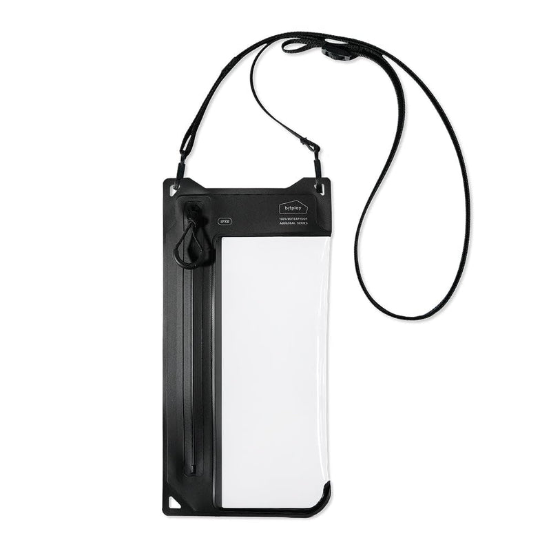 bitplay AquaSeal IPX8 2 Way Waterproof Phone Pouch, Outdoor Dry Bag with Adjustable Lanyard for Universal Phone Case, Horizontal and Vertical Wear, Black Dual-Orientation