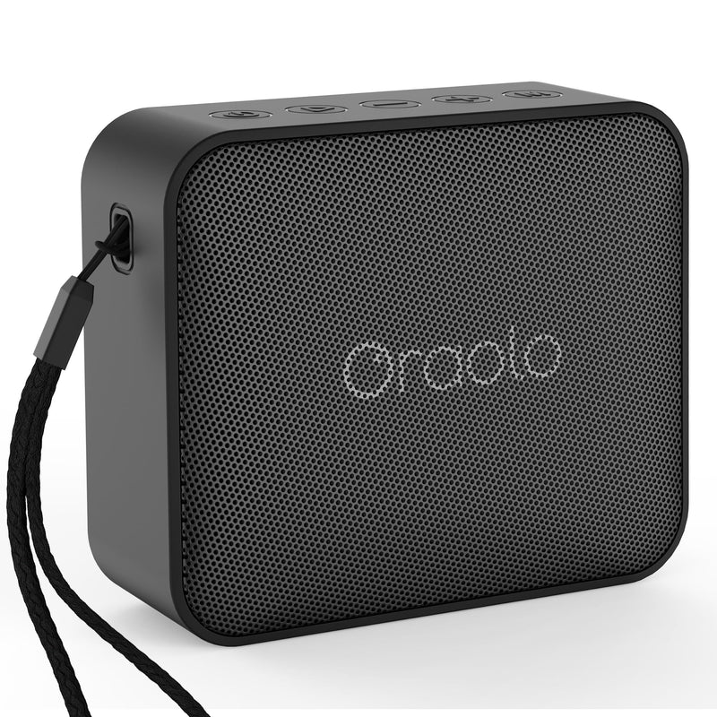 Oraolo Bluetooth Speaker, IPX7 Waterproof Portable with Stereo Sound, Bluetooth 5.4, TWS Pairing, Support AUX/TF Card, Small Wireless Speaker for Home, Shower, Outdoors, Travel, Black