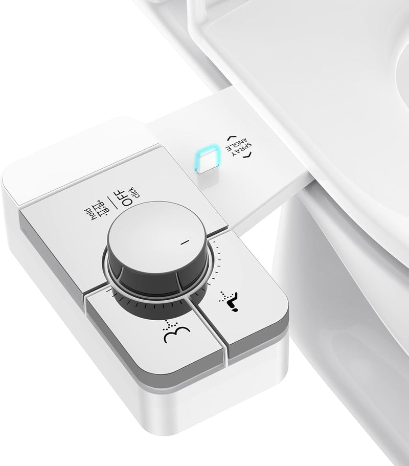 Upgrade Bidet Attachment for Toilet Seat, Adjustable Angle Dual Nozzle, Self-Cleaning, Non-Electric Bidet Attachment for Rear & Feminine Wash, Controllable Fresh Cold Water Pressure Bright Chrome