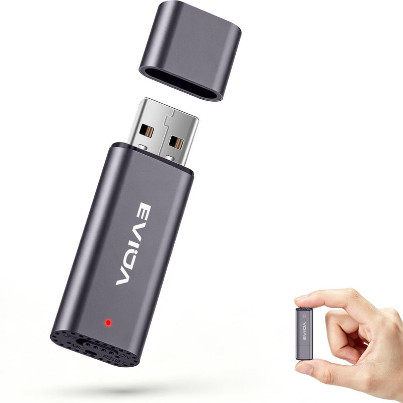 EVIDA 64GB Digital Voice Recorder USB Recording Device with 750Hrs Storage, Portable Voice Activated Audio Recorder for Lectures Interviews, Noise Reduction, Rechargeable 64 GB