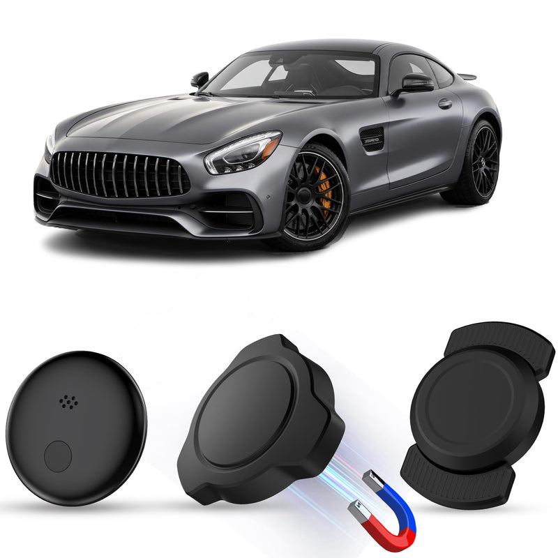 Car Tracker Device No Subscription 2 Pack, Magnetic GPS Tracker for Vehicles Hidden, Dual System Compatible with Find My and Find Hub, Bluetooth Locator, 12-Month Battery, AirTag Alternative