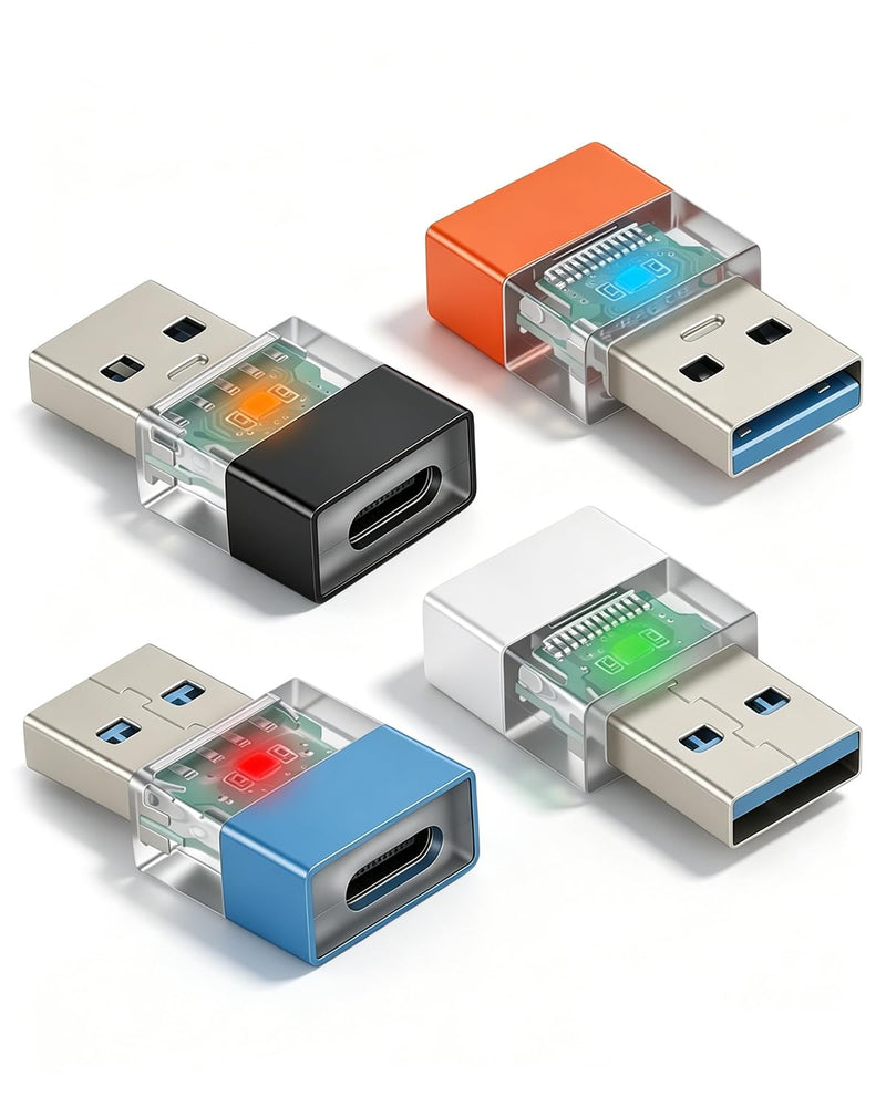 GELRHONR USB C to USB Adapter, Type C Female to USB Male Adapter USB 3.0 High Speed Data Transfer,4 Pack Type C F to USB M