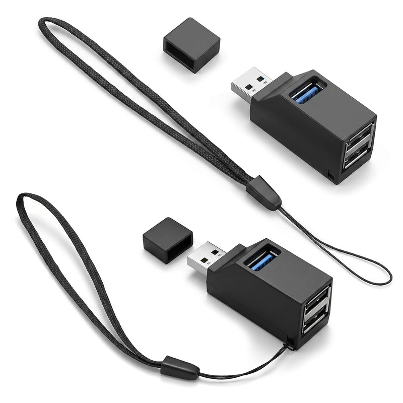 2 PCS USB Hub, 3 Ports USB Adapter High Speed Car USBs 3.0 Splitter Portable USBs Splitter 1 in 3 Out Male to Female Expansion Adapter Plug and Play for Notebook Pc, Flash Drives, Mobile Hdd, Radiator