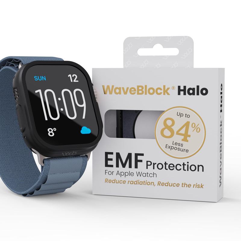 EMF Protection Apple Watch Bumper Case 49mm Ultra 1, 2 & 3 WaveBlock Halo | Up to 84% EMF Reduction, Patented Blocker Technology, FCC Lab Tested, Charge & Heart-Rate Sensor Compatible, Soft Silicone Ultra 1, 2 & 3 (49 mm)