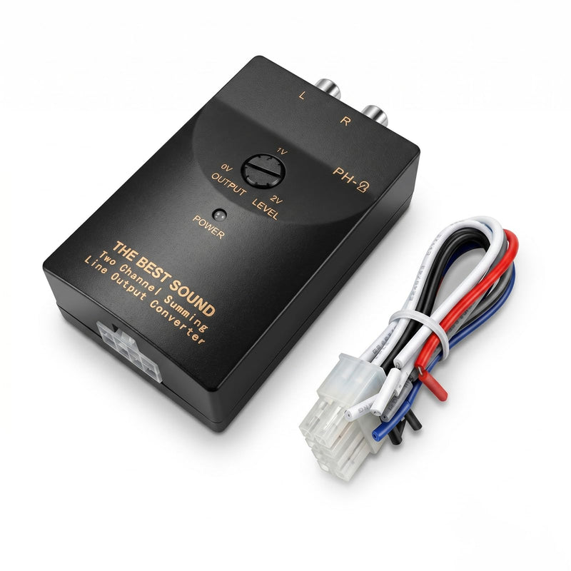 2 Channel High to Low RCA Converter Car Audio Speaker Wire Signal Adapter for Original Stereo Amplifier Subwoofer Upgrade Modification