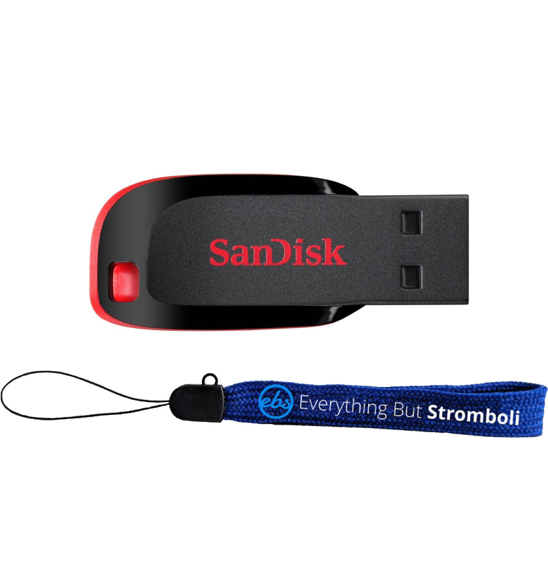 SanDisk USB 2.0 Cruzer Blade Type-A 128GB Flash Drive Compact Pen Drive Compatible with Computers and Laptops (SDCZ50-128G-B35) Bundle with (1) Everything But Stromboli Lanyard | Compact Pen Drive Compatible with Computers and Laptops (SDCZ50-128G-B35)...
