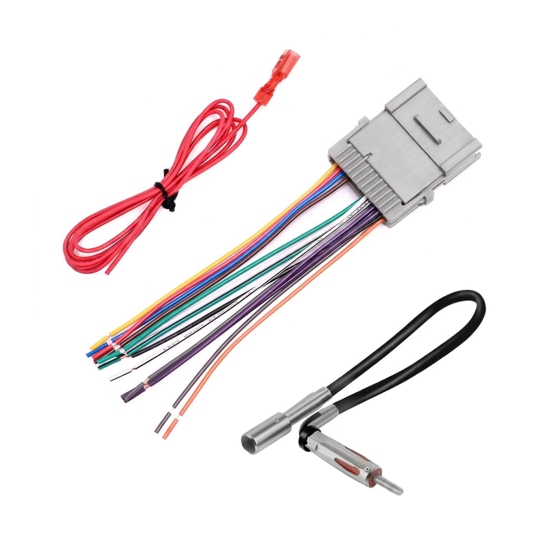 Car Stereo Wiring Harness Kit, Factory Antenna Plug to Aftermarket Radio Connector Compatible with 2003-2006 Chevy Silverado/Suburban GMC Sierra Yukon/Buick, Vehicle Audio System Replacement