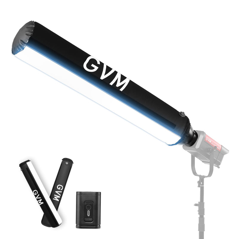 GVM 43.3" Inflatable Softbox, Foldable Air Tube Soft Box with Air Pump, Compatibility for GVM SD300C/500B/650B and Other Bowens Mount Light, Air Softbox for Studio Portraits, Video Recording 43.3in Air Tube