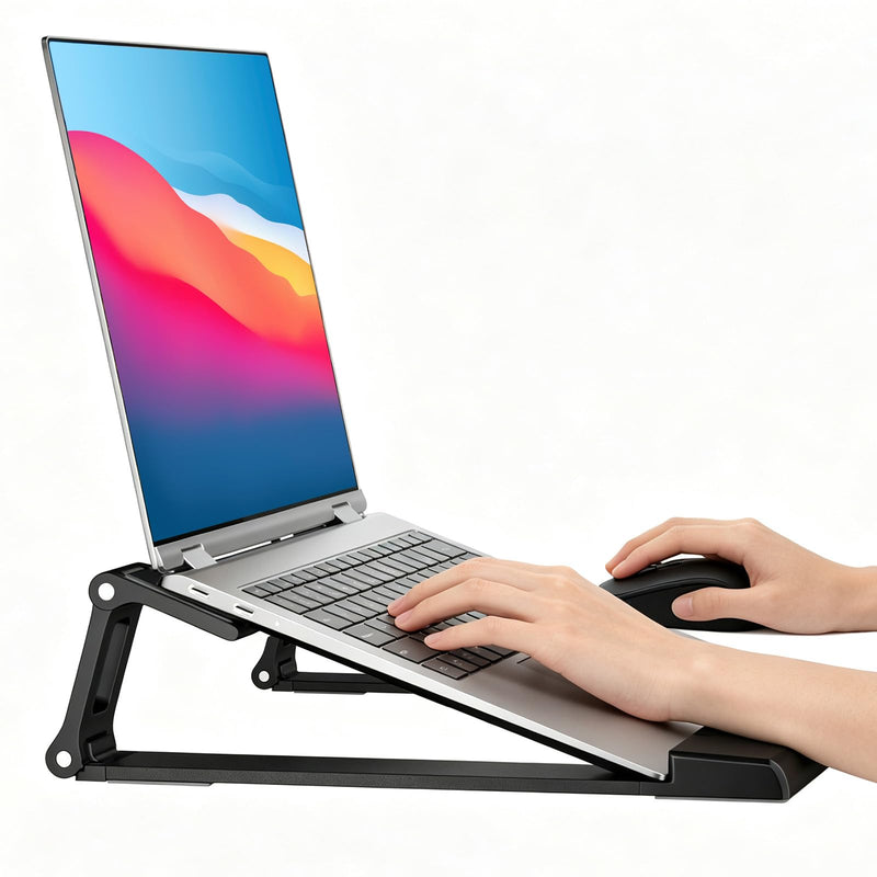 Laptop Stand for Desk ABS+Metal Portable Computer Riser Notebook Holder Printer Stand Office Desk Accessories Compatible with MacBook Air, Pro, Dell, HP, Lenovo and All 10-17" Laptops