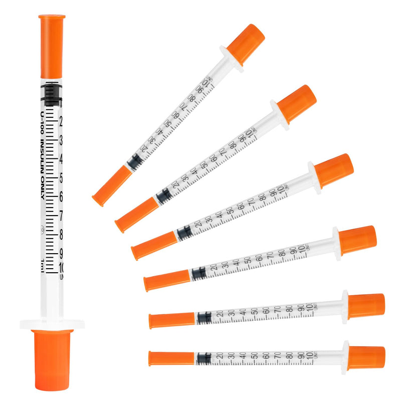 U-100 Syringes with Needle 30G 8mm (5/16") 1cc, Pack of 100 1ml 30G 5/16"