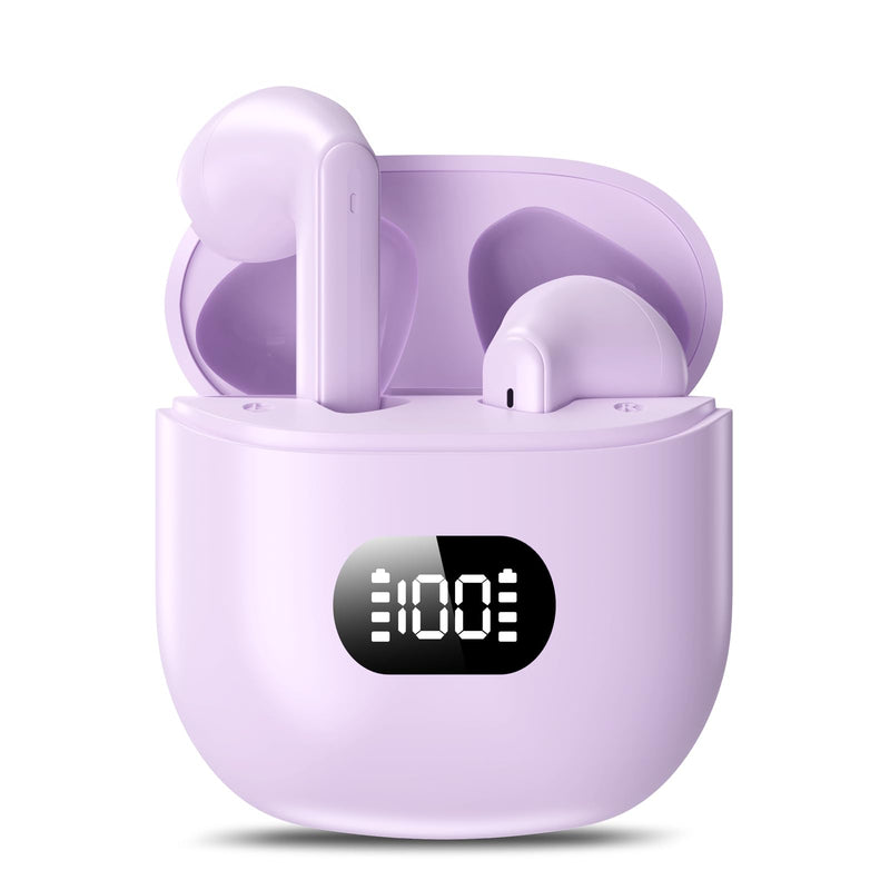 KTGEE Wireless Earbuds Bluetooth 5.3 Ear Buds Headphones, 40Hrs Playback | Stereo Sound, LED Display, IPX7 Waterproof, Compact In-ear Earphones with Mic for Phone Tablet Laptop Sport, Mauve Z-Mauve