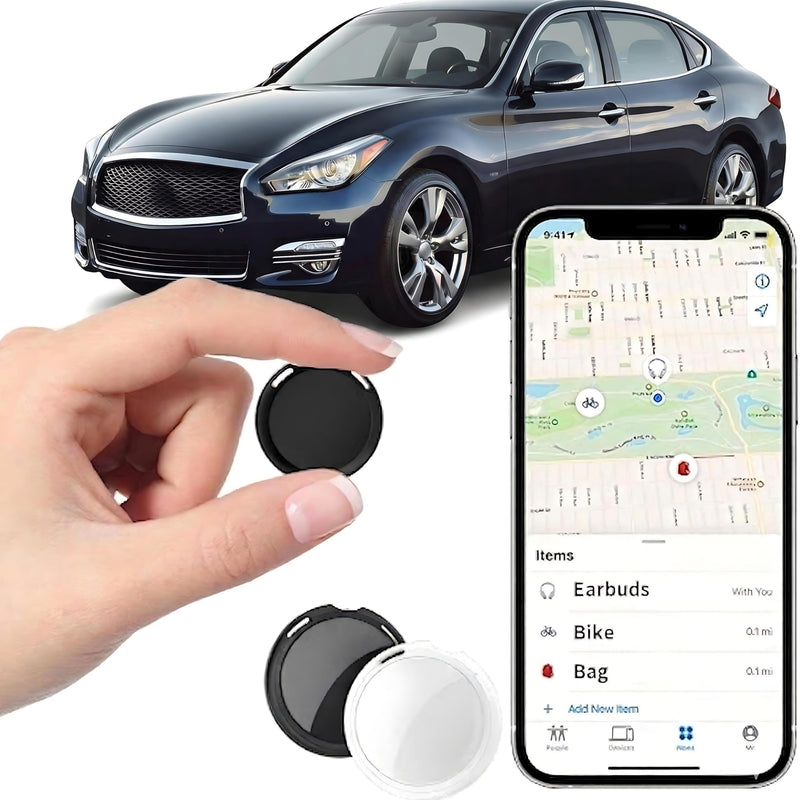 2 Pack GPS Tracker for Vehicles No Subscription Car Tracker Find My | iOS Only Bluetooth Locator with Global Tracking Loud Alarm Replaceable Battery for Cars Bikes Pets Luggage No SIM Required