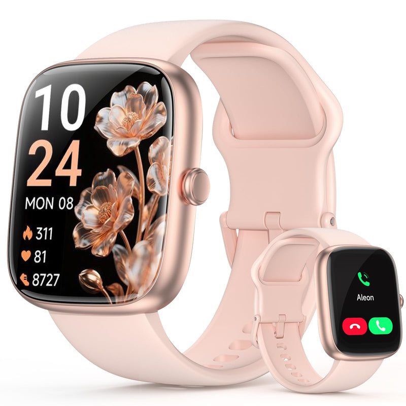Smart Watch for Women, 1.83" HD Fitness Tracker (Answer/Make Call) with 24/7 Heart Rate/Sleep/SpO2 Monitor, IP68 Waterproof, 100+ Sport Modes Smartwatch for iPhone/Samsung/Android (Rose Pink) Rose Pink