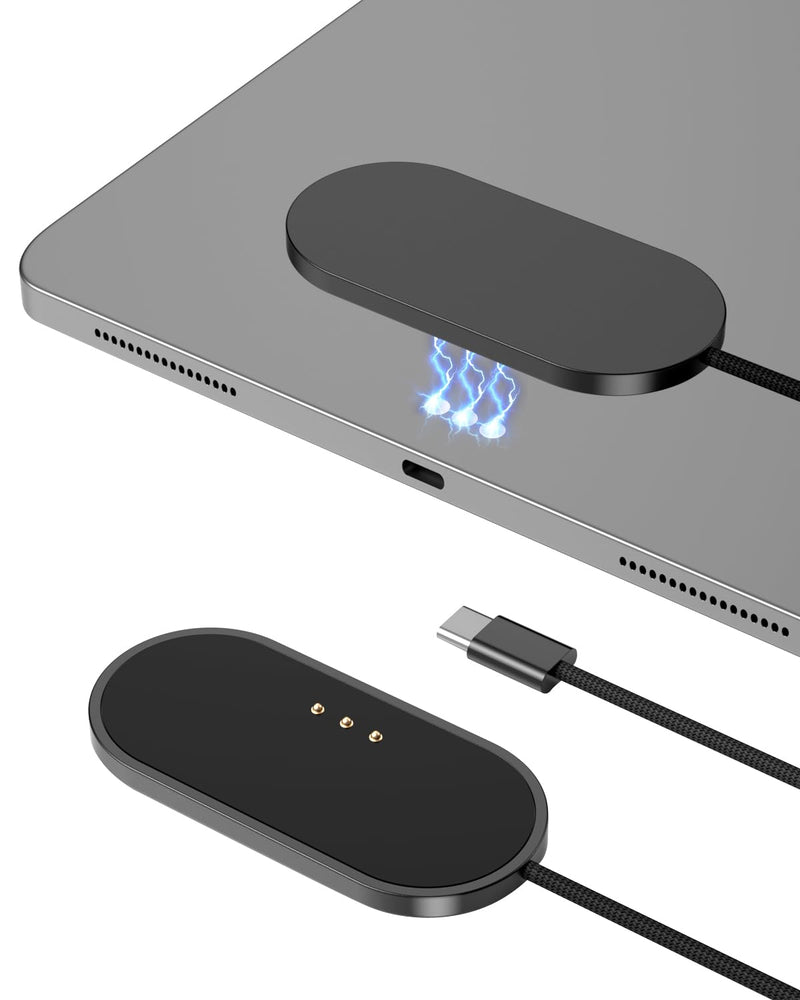 Magnetic Wireless Charger for iPad Pro 11 (1st/2nd/3rd/4th) & iPad Air 11 (M2/M3) & iPad Air 10.9 (4t, 27W Fast Charging Smart Connector Alloy Wireless Charging Pad with USB-C Cord Cable 11inch 1st-4th Gen