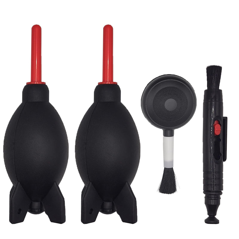 Camera Lens Cleaning kit with Lens Cleaning Pen, Camera Air Blower, 2 Pcs Rubber Rocket Air Blower Duster, Camera Accessories for Lens, Camera, Telescope, Phones (4) 4