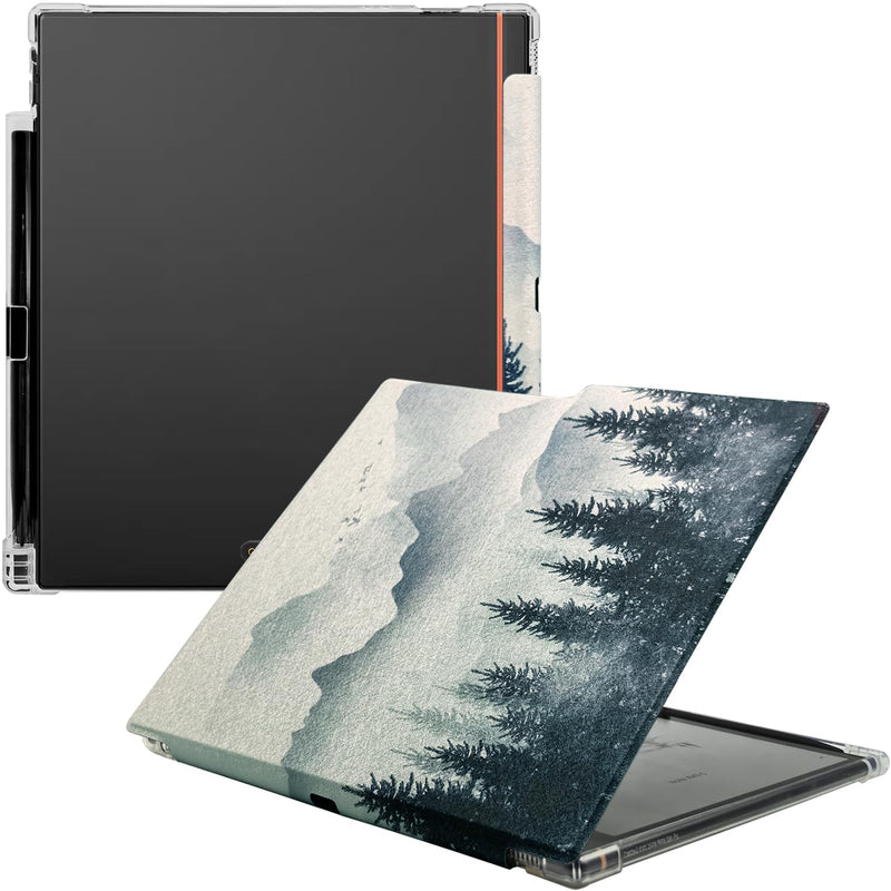 Transparent TPU Back Case Designed for Boox Note Air 5 C (2025 Released) Slim Shockproof Cover with Enhanced Auto Wake/Sleep, Built-in Pen Holder, Magnetic Closure (Forest Mountains) Forest Mountains