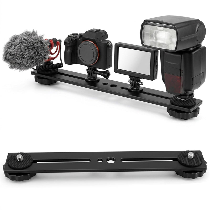 Flash Bracket Tripod Extension Arm Camera Bracket Tripod Accessories | Tripods Attachment Camera Attachment Extension Bar Tripods Accessories Attachments, 8 x 1.2 inch Black Aluminum Alloy