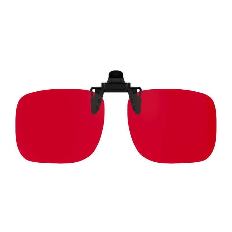 Eyekepper Clip on Blue Light Blocking Glasses, Red Lens for Sleep, 60*50MM | Flip up Clipon Attachment for Square Eyeglass, Anti UV Ray Clip ons, Screen Bluelight Filter Clips, Clip-on Tinted Snap on