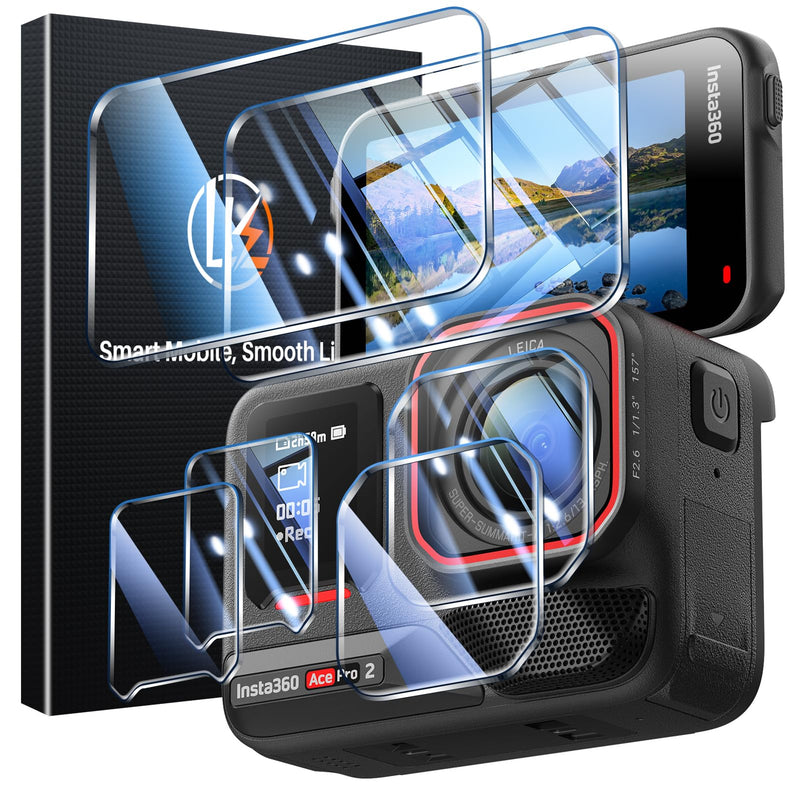 LK 2+2+2 Pack Screen Protector for Insta 360 Ace Pro 2+Lens Protector Transparent
