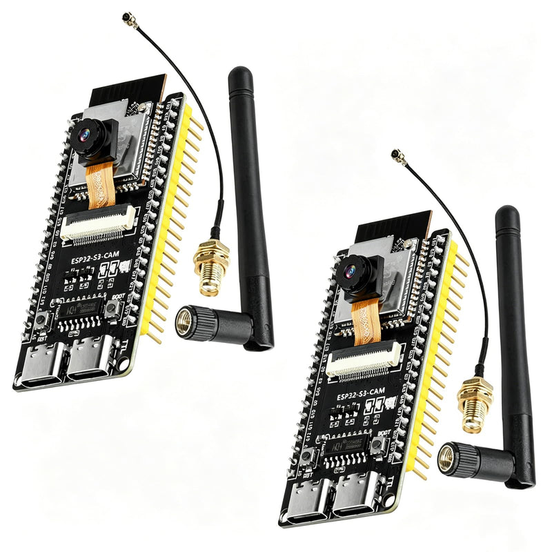 ESP32-S3-CAM Development Board with OV3660 Camera +Antenna, 16MB Flash 8MB PSRAM ESP32-S3 N16R8 Module with Dual USB-C WiFi BT MCU Microcontroller for IoT, MicroPython,DIY Projects and AI Project
