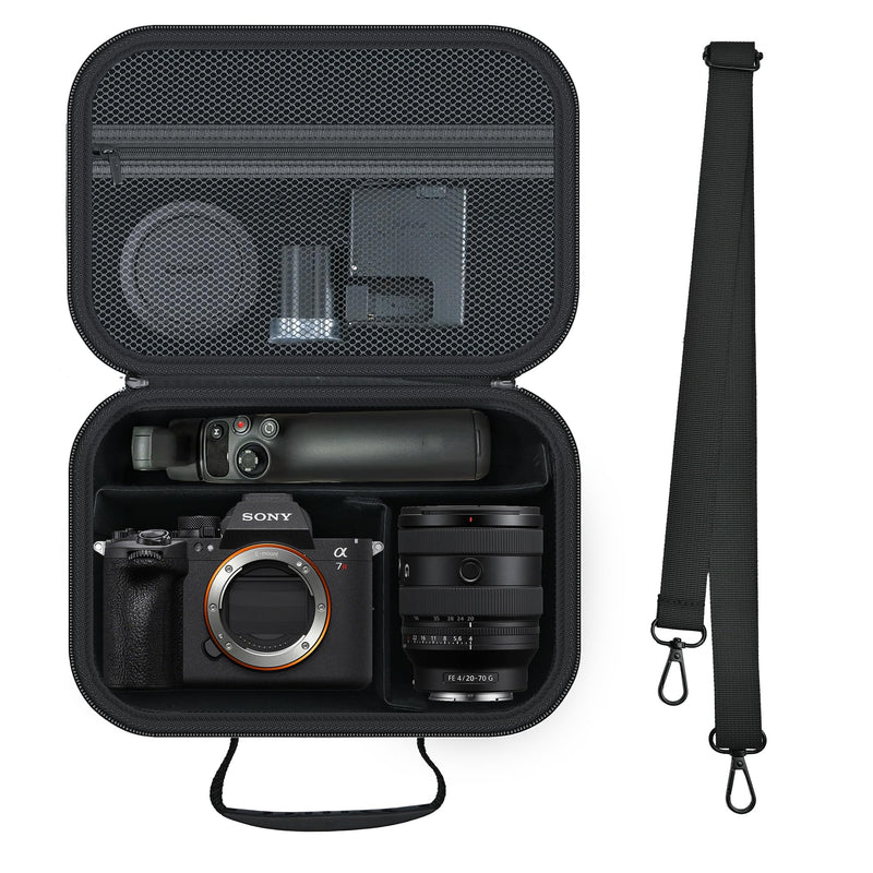 Camera Case for Sony Alpha 7 VI III IV/7R V, Hard EVA Protective Bag | EVA Shell, Shoulder Strap, 4 Adjustable Dividers Compact Travel Bag