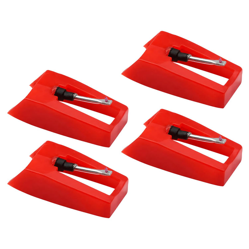 4PCS Ruby Stylus Set Replacement Cartridges for Vinyl Turntables Compatible with a Wide Range of Phonographs and Turntables