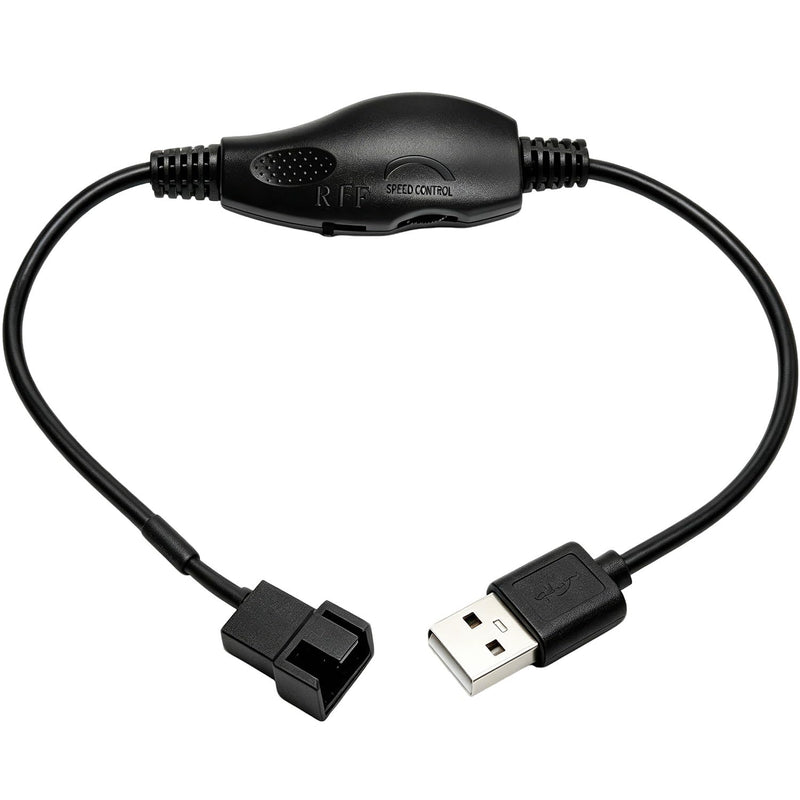 USB 5V to 12V 4 Pin Fan Speed Adapter Controller 11.8 Inch Tinned Copper Wire Max 8W/0.7A PVC Insulated Plug and Play for PC Cooling Fan Chassis Transfer Power Cord
