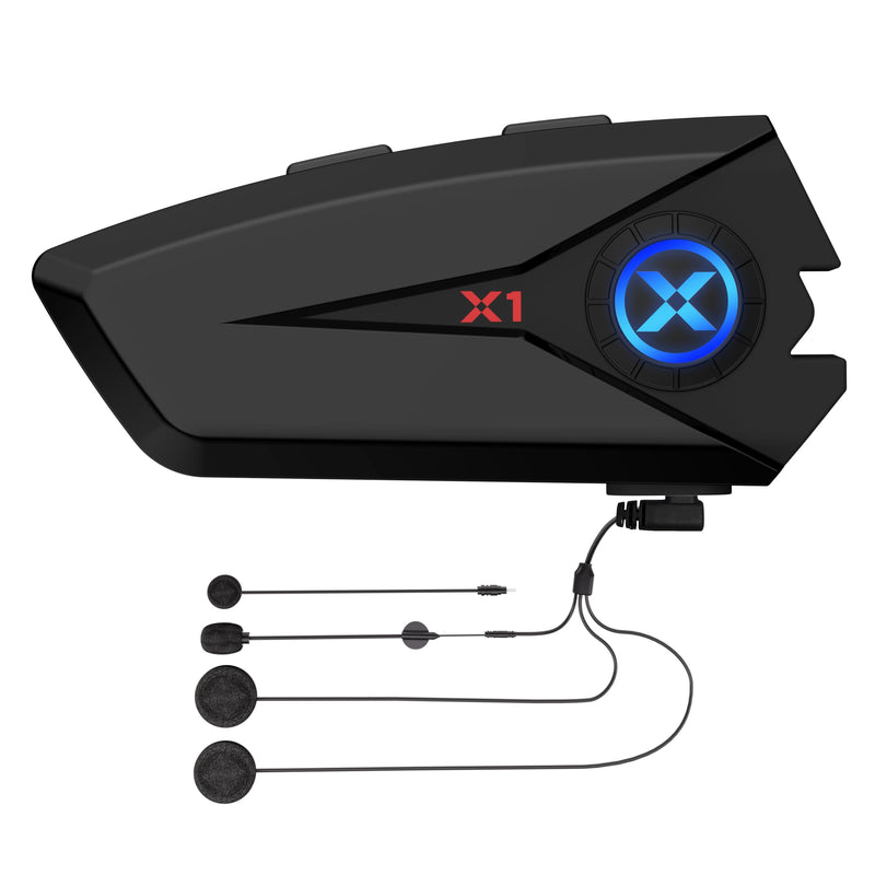 X1 Motorcycle Headphone Helmet Speakers 40mm, 60 Hours of Use | Motorcycle Bluetooth Headset 5.3 for Dirtbike/ATV, fit for full face/open face/modual helmets,Siri/Google voice control