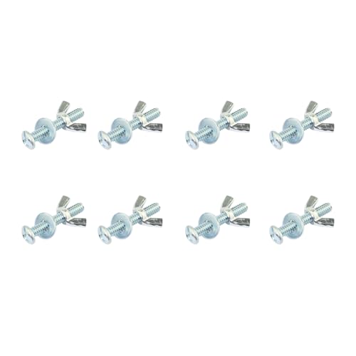 8PCS Cross Head Screws and Bolts Imperial Wing Nuts 1/4-20in 8 Pcs Iron Galvanized Screws 1/4-20x1-1/2in 8 Pcs Washers 1/4in Mounting Hardware Accessories