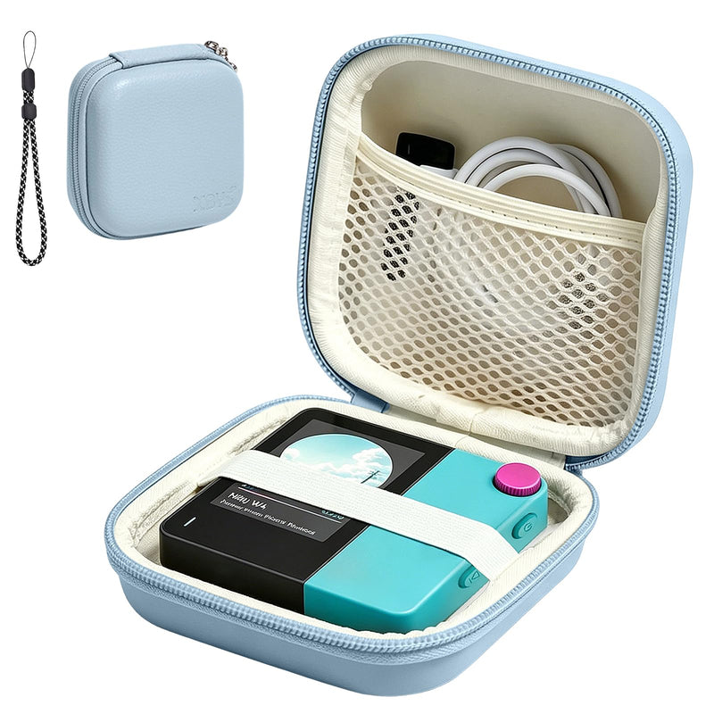 Carrying Case Compatible with HiBy W4 Bluetooth Headphone Amplifier, Hard EVA Protective Storage Case with Lanyard, Waterproof Shockproof Travel Bag, Blue