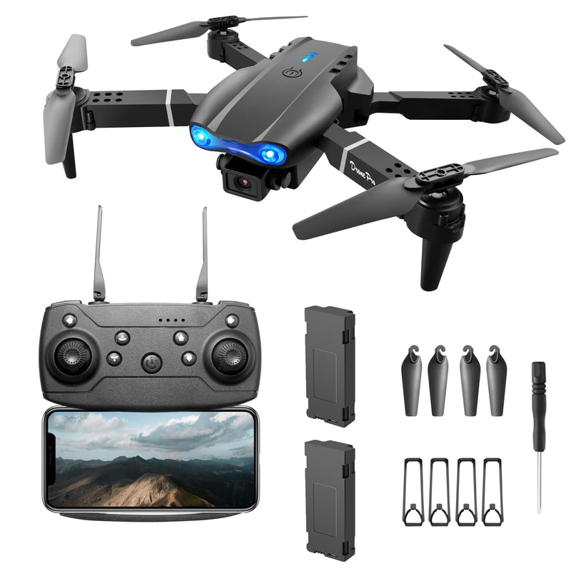 FPV Drone with 1080P Dual HD Cameras Upgraded Version RC Quadcopter for Adults, Beginner WiFi RC Drone Live Video, One Key Take Off/Land E99Black