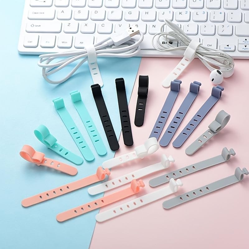 6-Piece Silicone Cable Organizer Boxes – Keep Earphones, Chargers & Cables Neat, Accessible & Tangle-Free color mixing