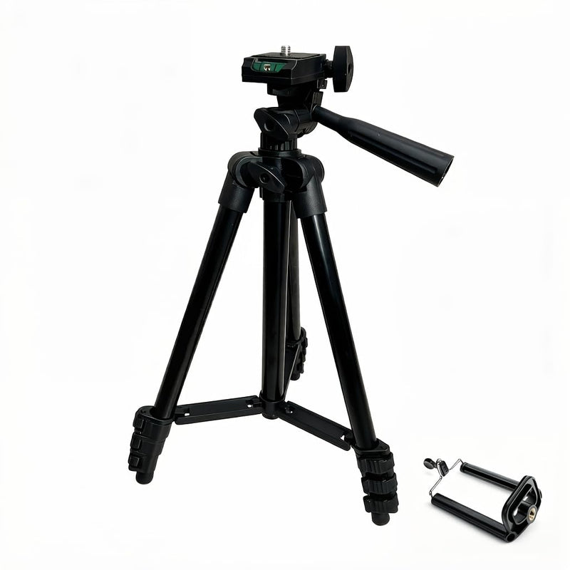 43" Phone Tripod & Camera Tripod, Aluminum Stand with 360° Ball Head, Height 21"-43.31", Bonus U-Mount Bracket Included, Multi-Angle Holder for Live Stream, Selfies & Video Recording