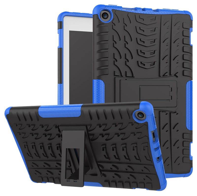 for FlRE HD8/ 8 Kids Tablet case 8th 7th Generation 2018 2017 Kickstand Heavy Duty Shockproof Cover (Blue)