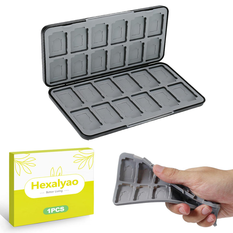 24 Slots Game Card Case Compatible with Nintendo Switch OLED Lite Portable Cartridge Storage Box Hard Shell Protective Holder with Micro SD Memory Slots Black