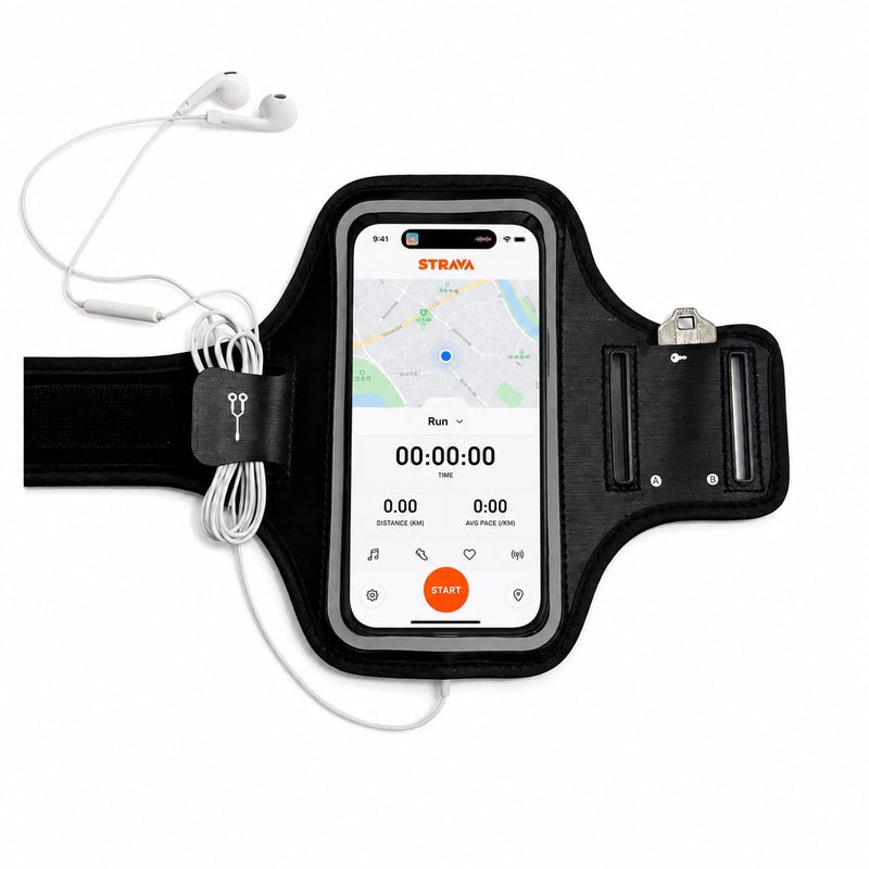 Running Armband Phone Holder with Key Pockets, Sweatproof Sports Arm Band | Phone Holder for iPhone 17 16 15 Pro 14 Plus 13 11 XR, Galaxy S25/S10, with Card Slot for Running Gym Workout, Up to 6.8"