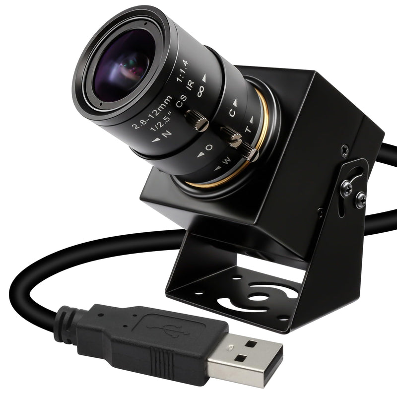 640fps USB Camera Ultra High Speed Monochrome Global Shutter, 120fps/210fps/420fps Webcam,2.8-12mm 4X Manual Zoom Lens, Plug&Play for Raspberry Pi Laptop Industrial Motion Capture Golf Swing 2.8-12mm 4X Manual Zoom Lens