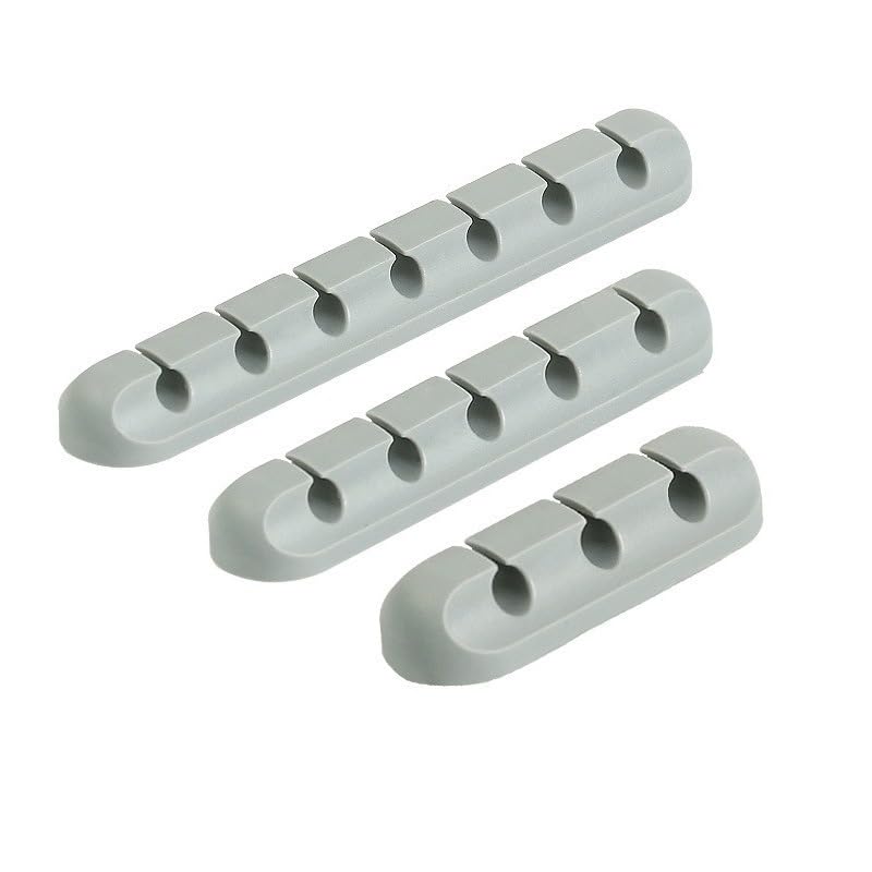 Cable Clips Organizer, Self-Adhesive Wire Holder, Flexible TPU, 3-Pack, for Desk Table Management