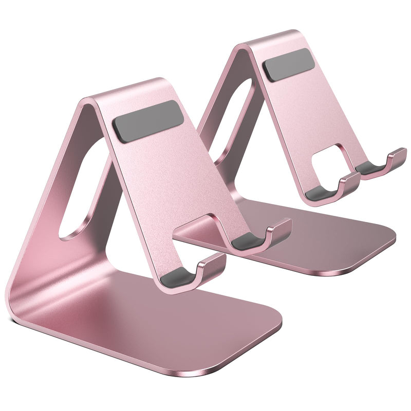 2Pack Phone Stand, Simple Cellphone Holder for Desk, Desk Phone Stand,Pink | Mini, Cute, Under 8" Devices, All Mobile Phones, iPhone 17, Switch OLED, Office Accessories Pink