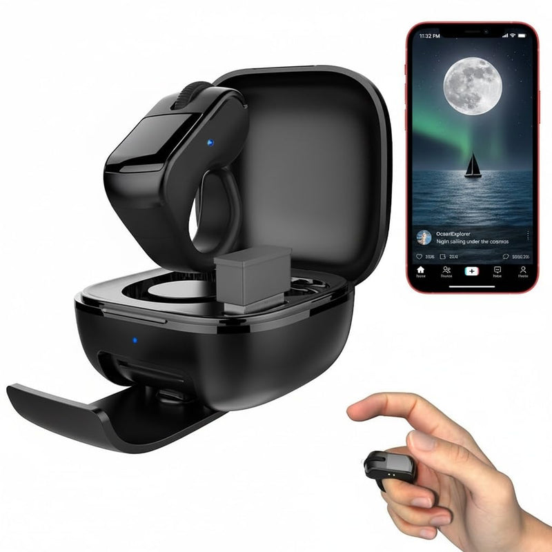 Wireless Finger Ring Mouse with Touchpad – Bluetooth 5.3 Scrolling Ring for TikTok,Kindle Page Turner,Presentation Clicker & Remote Camera Shutter – for iPhone, iPad, Android, PC,Mac,Rechargeable