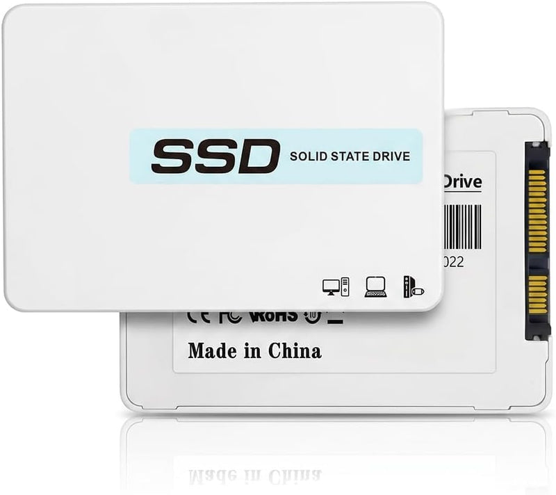128GB SATA SSD 2.5 Inch Internal Solid State Drive, Read Speed up to 500MB/s, SATA III 6Gbps for Desktop Laptop NAS DIY External Drive - White