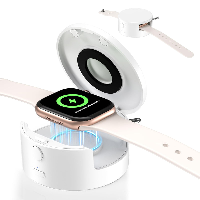 CloudValley Portable Charger for Apple Watch, Enclosed Protective Case, Anti-Drop, Wireless Charging for Apple Watch Ultra2/Ultra/SE2/SE Series 10/9/8/7/6/5/4/3/2/1, for Travel & Keychain