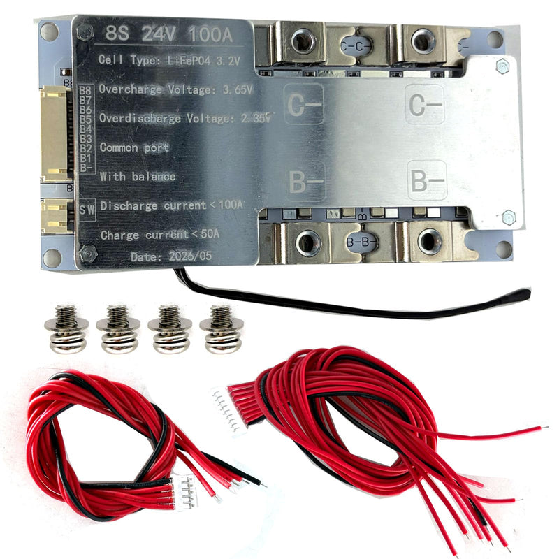 8S 100A BMS Lifepo4 Battery Protection Board Temperature Protection Equalizer