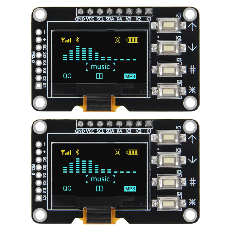 2PCS 0.96" OLED I2C OLED Display Module, Self-Luminous SSD1306 Screen Board | 180° Wide Viewing, Ultra-Low Power, Mini Screens Compatible with Arduino Raspberry Pi Yellow Blue