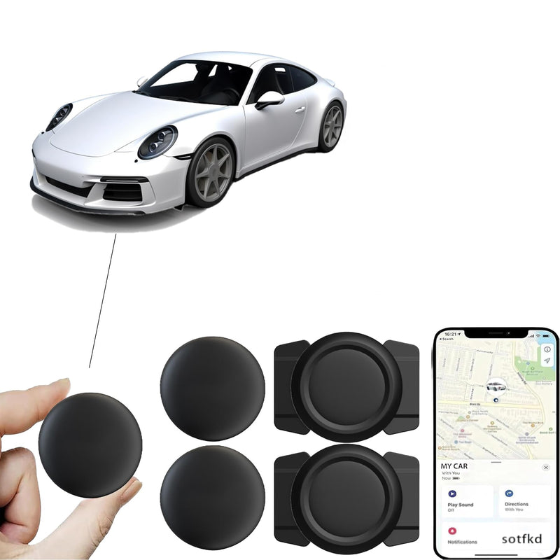 2 Pack GPS Tracker for Vehicles,Tracker Device for Vehicles w/Magnetic | Tracking Devices for Cars Hidden,Car GPS Tracker,Car Tracker (Only iOS) | No Monthly Fee | Waterproof | with Apple Find My