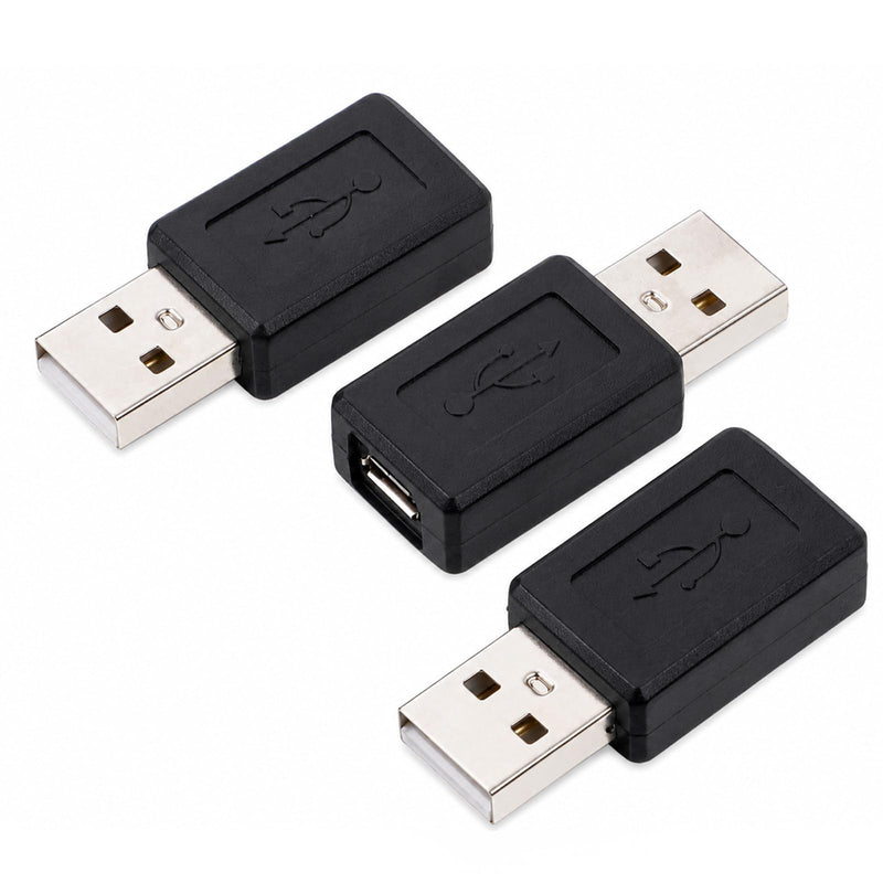 3 Pcs Micro USB to USB Adapter USB-2.0 A Male to USB-Micro Female Adapter Converter Micro USB-Extension Cable for Smartphones Laptop
